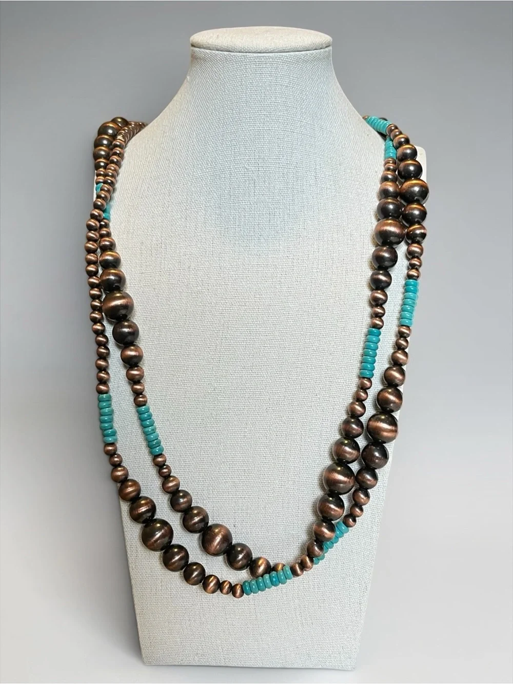 Navajo Pearl Faux Turquoise Beaded Necklace CC X